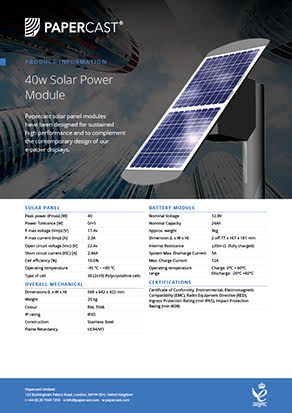 Papercast Solar 40W Solar Power Kit - Papercast